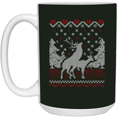 Deer Christmas White Mug 15oz (2-sided)