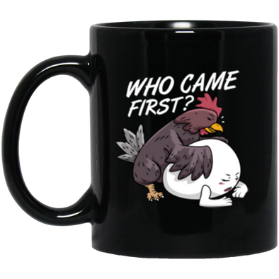 Chicken or Egg Black Mug 11oz (2-sided)