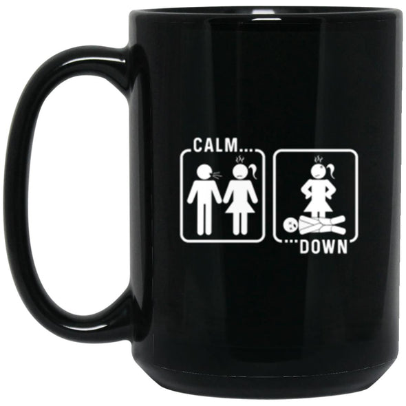 Calm Down Black Mug 15oz (2-sided)