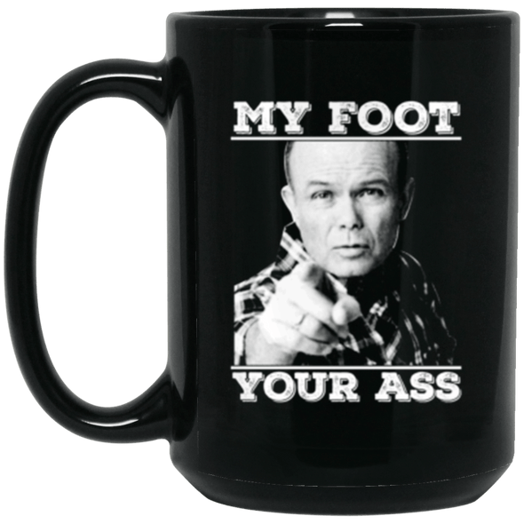 Foot Ass Black Mug 15oz (2-sided)