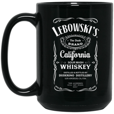 Lebowski Whiskey  Black Mug 15oz (2-sided)