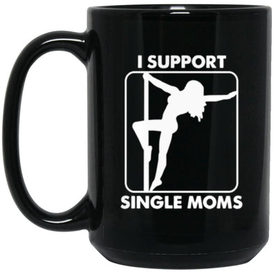 Support Single Moms Black Mug 15oz (2-sided)
