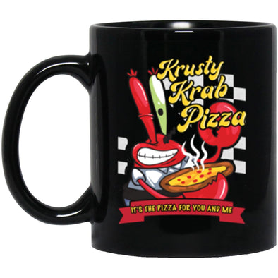 Krusty Krab Pizza Black Mug 11oz (2-sided)