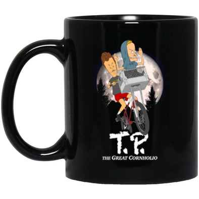 T.P. The Great Cornholio Black Mug 11oz (2-sided)