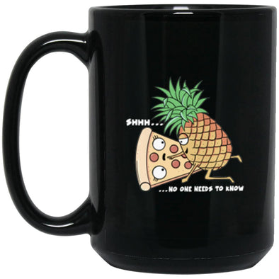 Pineapple Pizza  Black Mug 15oz (2-sided)