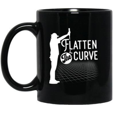 Flatten The Curve Golf Black Mug 11oz (2-sided)