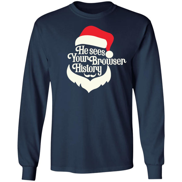 Santa Sees Heavy Long Sleeve