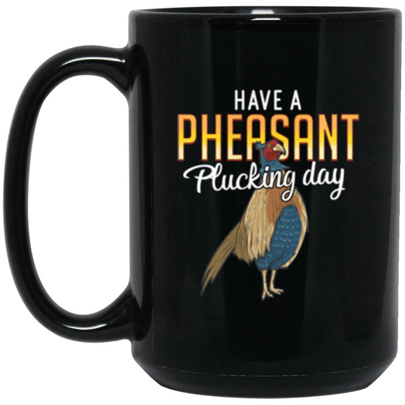 Pheasant Plucking Black Mug 15oz (2-sided)