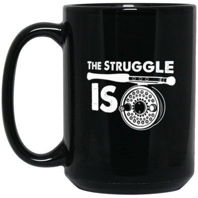 Struggle is REEL Black Mug 15oz (2-sided)