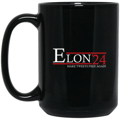 Vote Elon Musk 2024 Black Mug 15oz (2-sided)