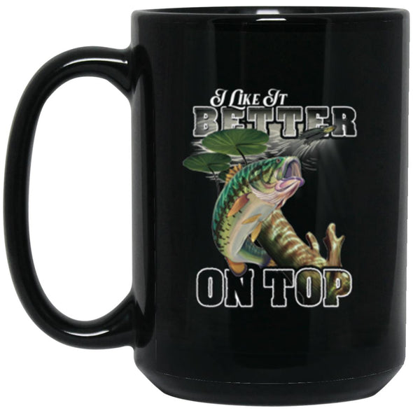 Topwater Bass Black Mug 15oz (2-sided)