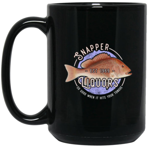 Snapper Liquors Black Mug 15oz (2-sided)