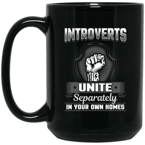Introverts Black Mug 15oz (2-sided)
