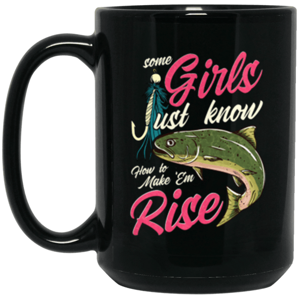 Girls Make Em Rise  Black Mug 15oz (2-sided)
