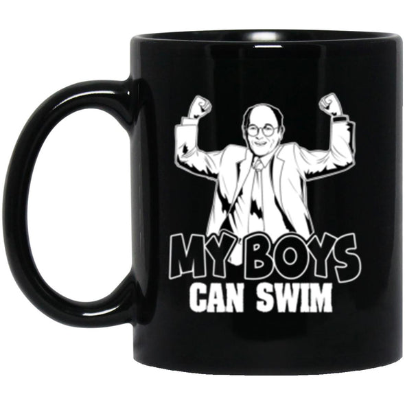 My Boys Can Swim Black Mug 11oz (2-sided)