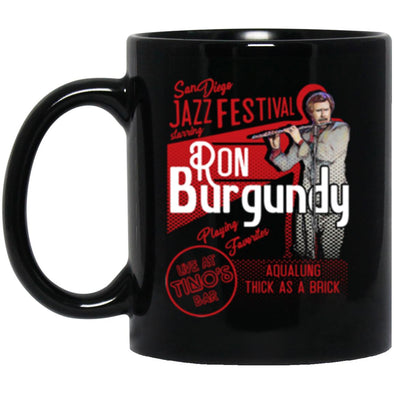 Ron Burgundy Live Black Mug 11oz (2-sided)