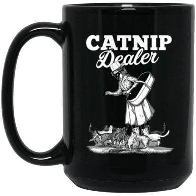 Catnip Dealer Black Mug 15oz (2-sided)