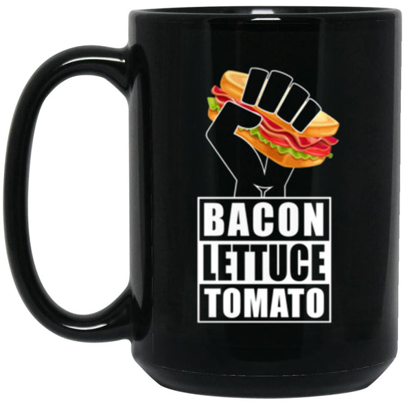 Bacon Lettuce Tomato Black Mug 15oz (2-sided)