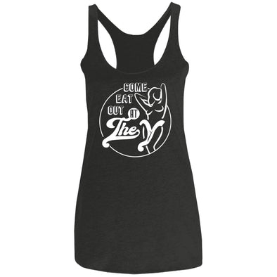 Eat Out At The Y Ladies Racerback Tank