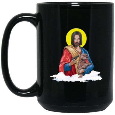 Saint Wick Black Mug 15oz (2-sided)