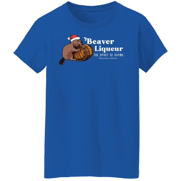 Beaver Liqueur Christmas Ladies Cotton Tee