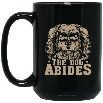 Dog Abides Black Mug 15oz (2-sided)