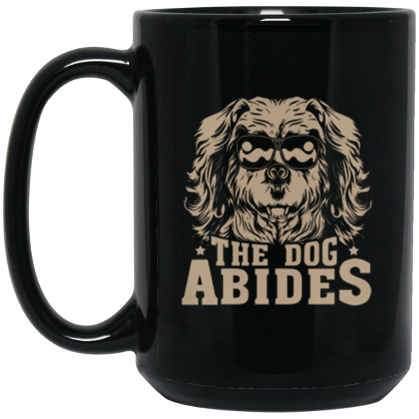 Dog Abides Black Mug 15oz (2-sided)