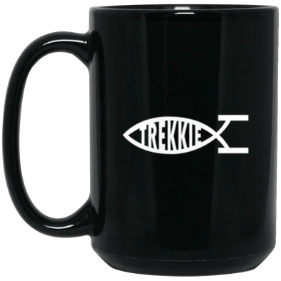Trekkie Fish Black Mug 15oz (2-sided)