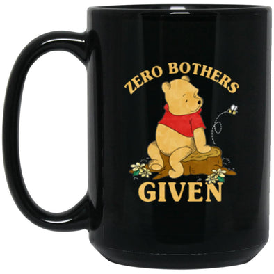 Zero Bothers Given Black Mug 15oz (2-sided)