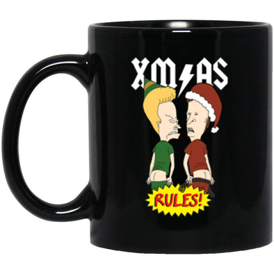 Christmas Rules! Black Mug 11oz (2-sided)