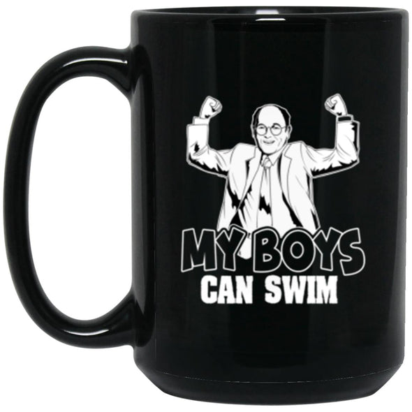 My Boys Can Swim Black Mug 15oz (2-sided)