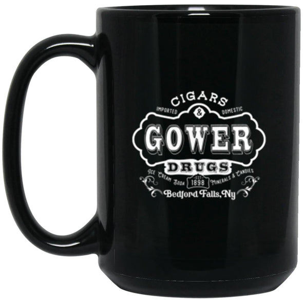 Gower Drugs Black Mug 15oz (2-sided)