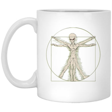 Vitruvian Alien White Mug 11oz (2-sided)