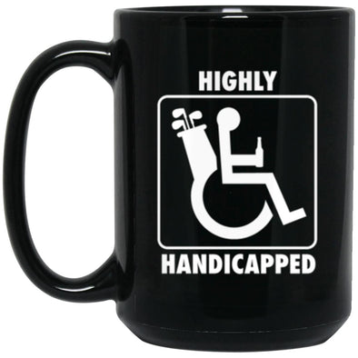 Highly Handicapped Black Mug 15oz (2-sided)