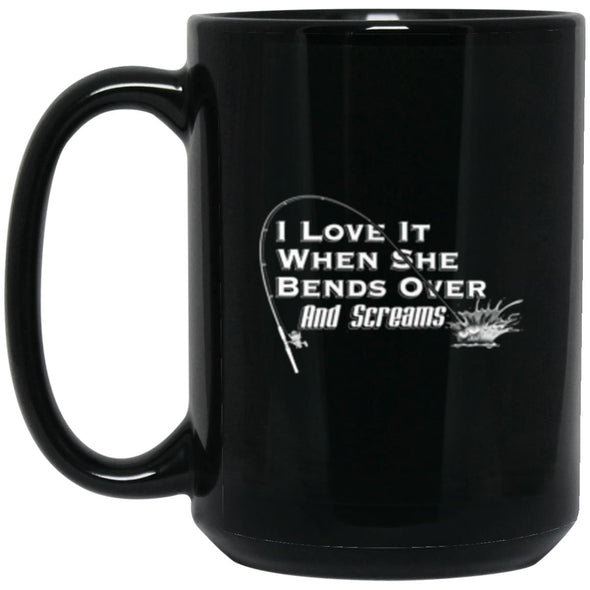 Bend Over & Scream Black Mug 15oz (2-sided)