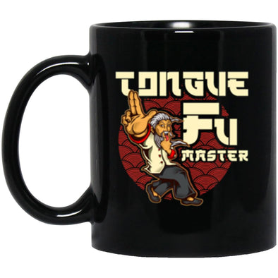 Tongue Fu Master Black Mug 11oz (2-sided)