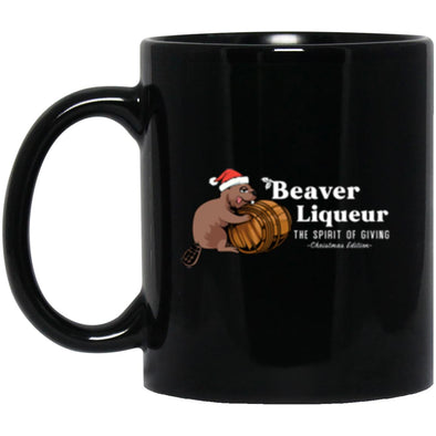 Beaver Liqueur Christmas Black Mug 11oz (2-sided)