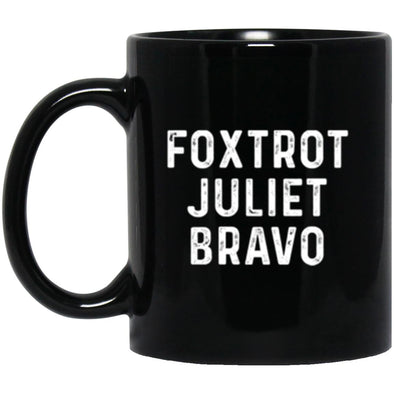 Foxtrot Juliet Bravo Black Mug 11oz (2-sided)
