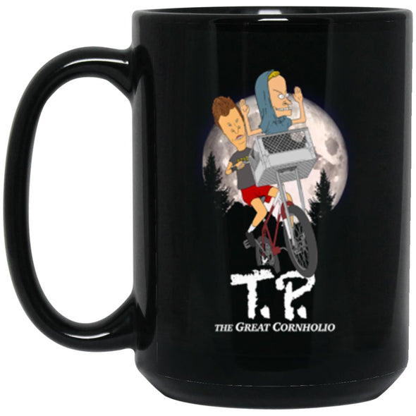 T.P. The Great Cornholio Black Mug 15oz (2-sided)