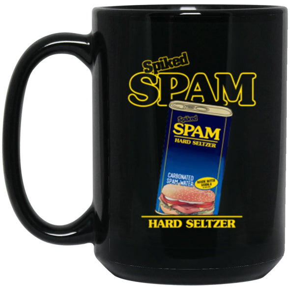 Spiked Spam Seltzer Black Mug 15oz (2-sided)