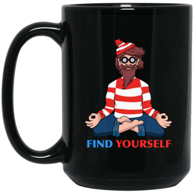 Find Yourself Black Mug 15oz (2-sided)