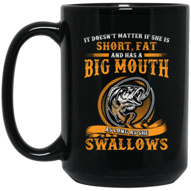 Bass Swallow Black Mug 15oz (2-sided)