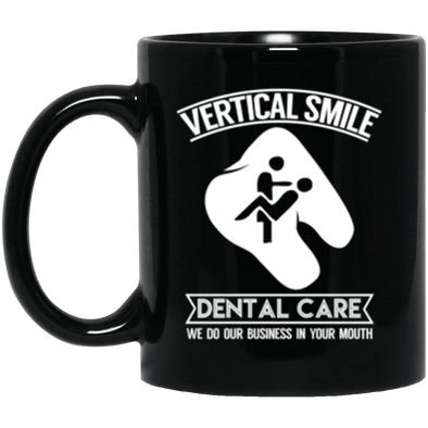Verticle Smile Black Mug 11oz (2-sided)