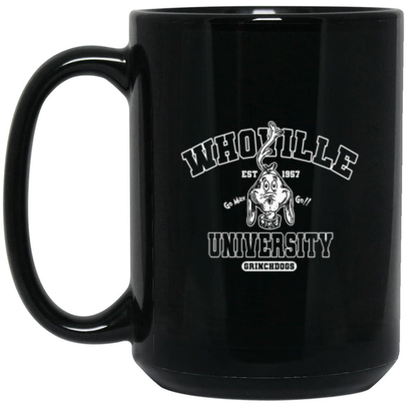 Whoville University Black Mug 15oz (2-sided)