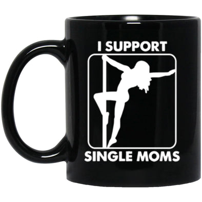 Support Single Moms Black Mug 11oz (2-sided)