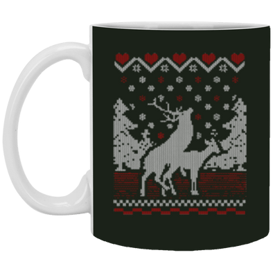 Deer Christmas White Mug 11oz (2-sided)