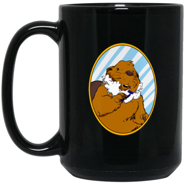 Shaving Beaver Black Mug 15oz (2-sided)