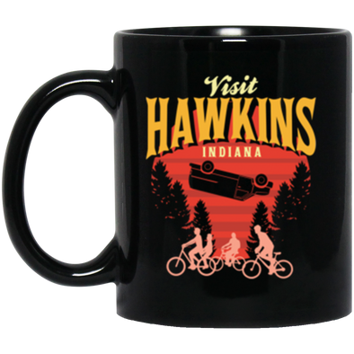 Hawkins Indiana Black Mug 11oz (2-sided)
