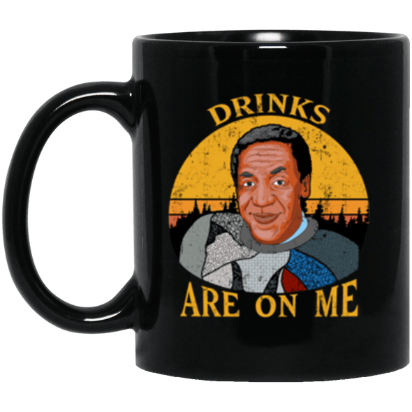 Drinks On Me Black Mug 11oz (2-sided)