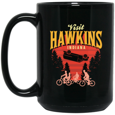 Hawkins Indiana Black Mug 15oz (2-sided)